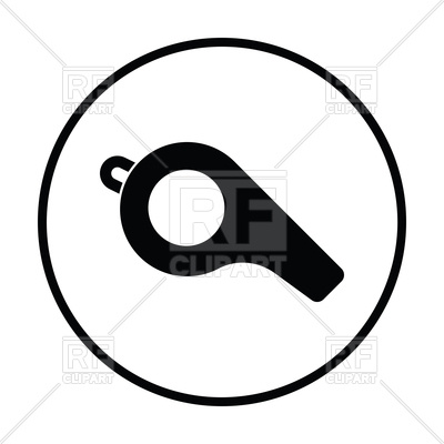 400x400 Thin Circle Design Of Football Whistle Icon Royalty Free Vector