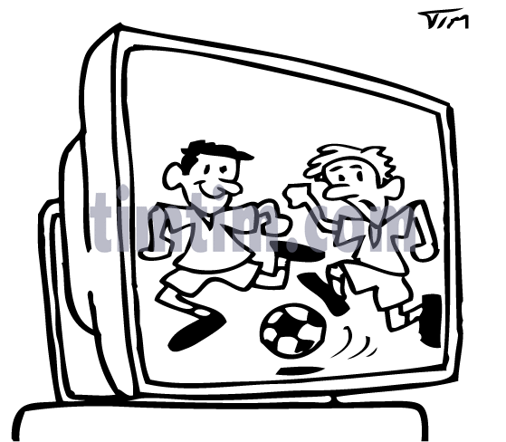 559x488 Free Drawing Of A Soccer Football Tv Bw From The Category Sports