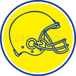 320x320 Line Drawing Illustration Of An American Football Helmet Viewed
