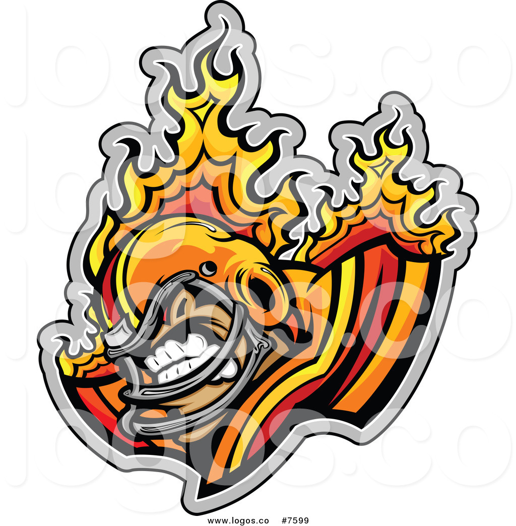 1024x1044 Royalty Free Clip Art Vector Logo Of A Tough Flaming Football