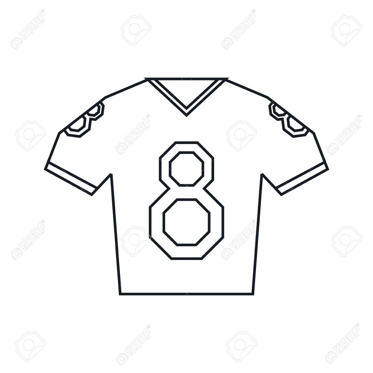 1300x1300 Jersey American Football Tshirt Uniform Outline Vector