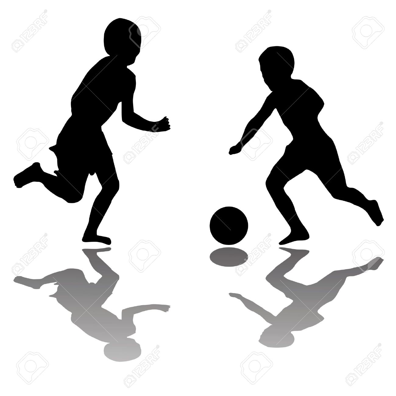 1300x1300 Kids Playing Football Clipart Black And White
