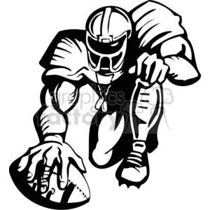 300x300 Royalty Free Big Football Player With Ball 374562 Vector Clip Art