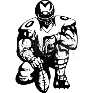 300x300 Royalty Free Football Player Holding The Ball For A Punt 374611