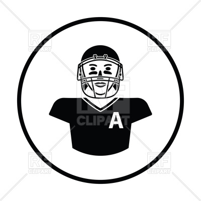 400x400 American Football Player In Helmet Icon Royalty Free Vector Clip
