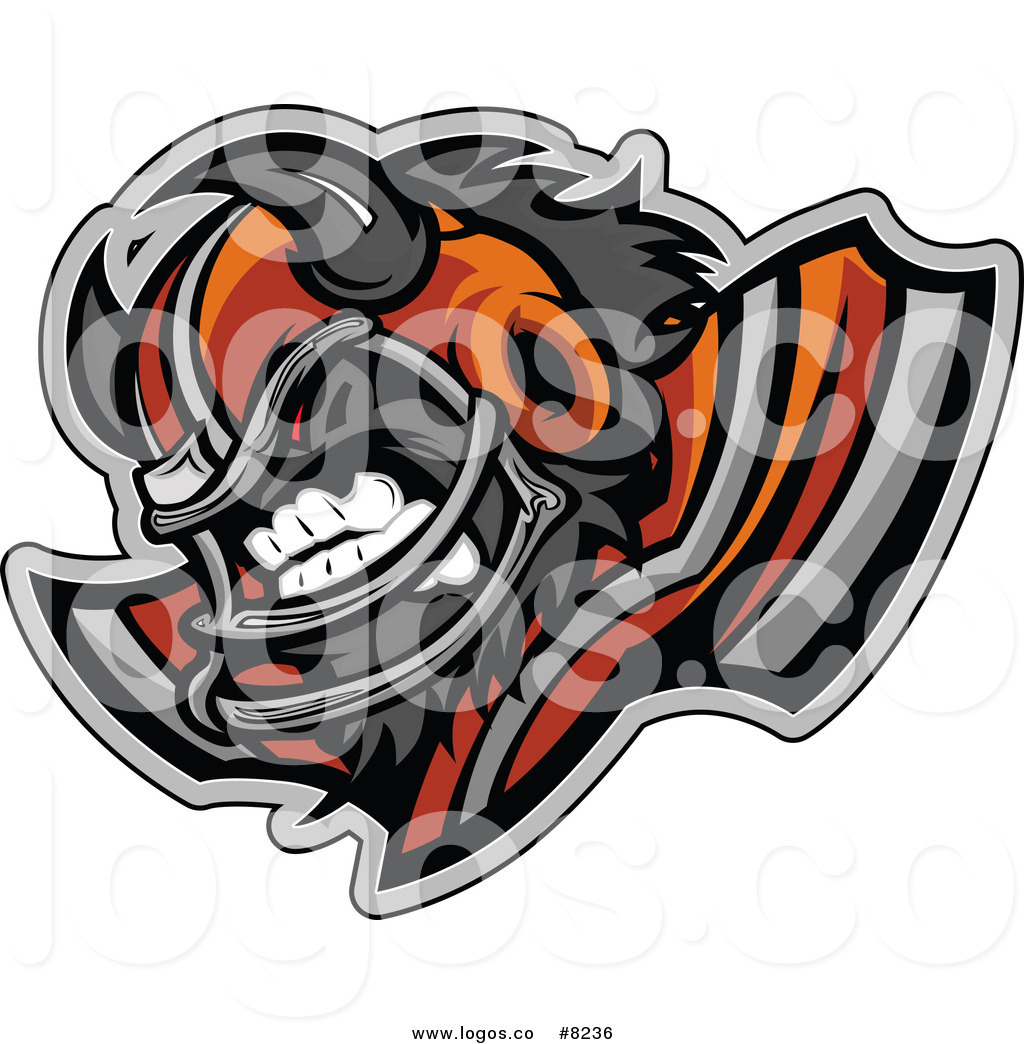 1024x1044 Royalty Free Clip Art Vector Logo Of An Aggressive Buffalo