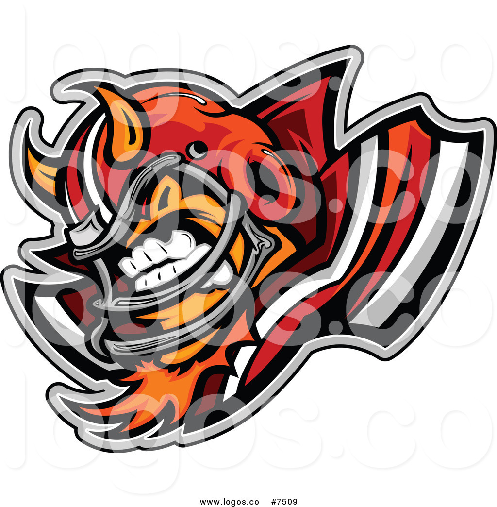 1024x1044 Royalty Free Clip Art Vector Logo Of An Aggressive Devil Football