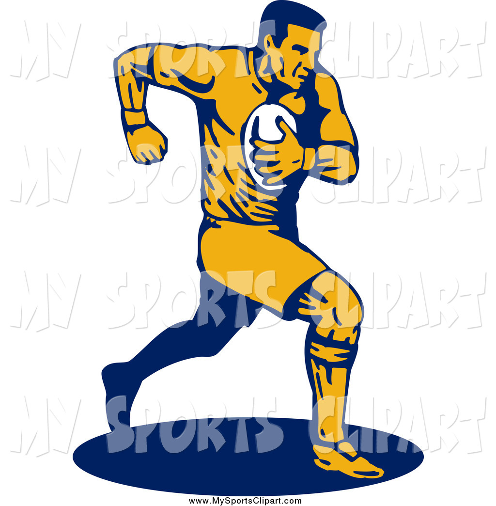 1024x1044 Sports Clip Art Of A Navy Blue And Yellow Running Rugby Football