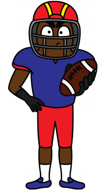 215x382 How To Draw An American Football Player, A Sportsman, Easy Step By