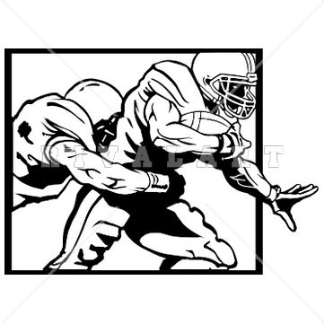 361x361 Sports Clipart Image Of Black White Sacked Tackled Tackling