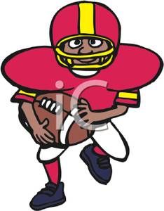 234x300 Sports Clipart Image Of Football Player Running In Color