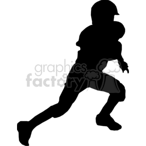 300x300 Royalty Free Silhouette Of A Football Player 373783 Vector Clip