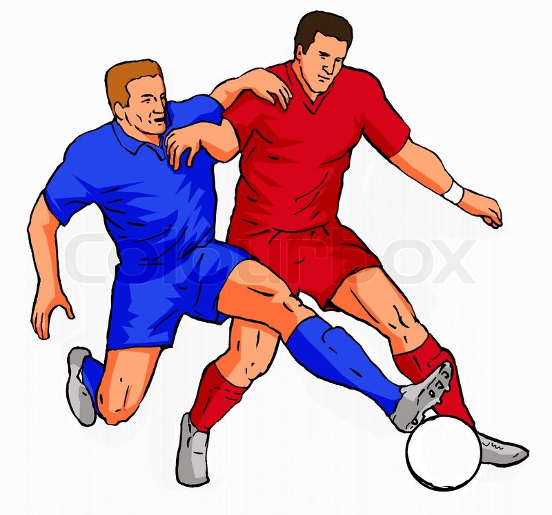 800x747 Soccer 2 Players Tackling The Ball Stock Photo Colourbox