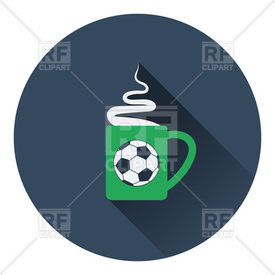 400x400 Flat Color Design Of Football Coffee Cup Royalty Free Vector Clip