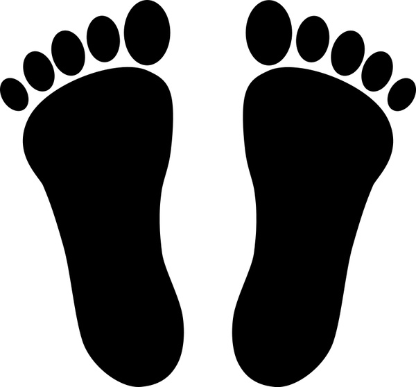 600x558 Two Footprints Black Free Vector In Open Office Drawing Svg ( Svg