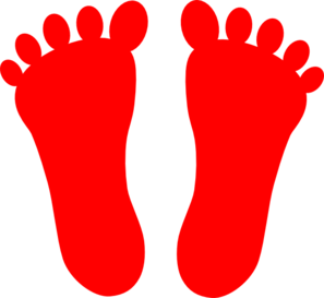 297x273 Red Footprints Clip Art