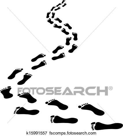 426x470 Clip Art Of Footprints K15991557