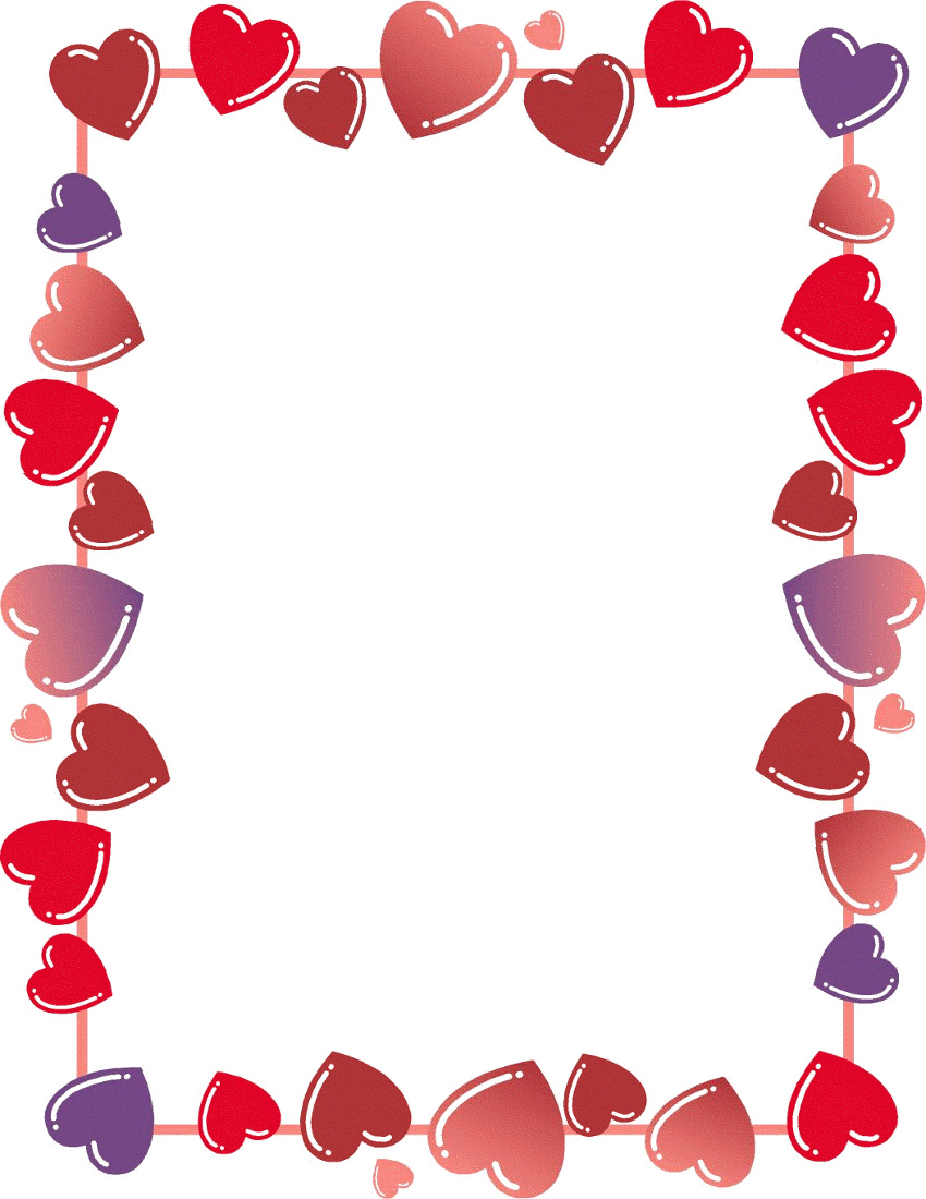 850x1100 Free Clip Art Valentines Hearts