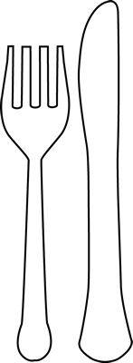 147x400 Knife Clipart Black Fork