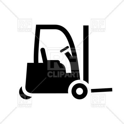 400x400 Black Forklift Icon On White Background Royalty Free Vector Clip