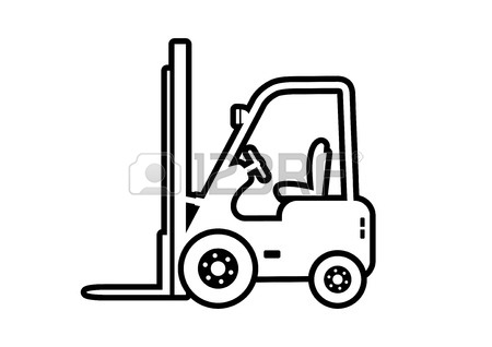 450x318 Black Forklift Truck On White Background Royalty Free Cliparts