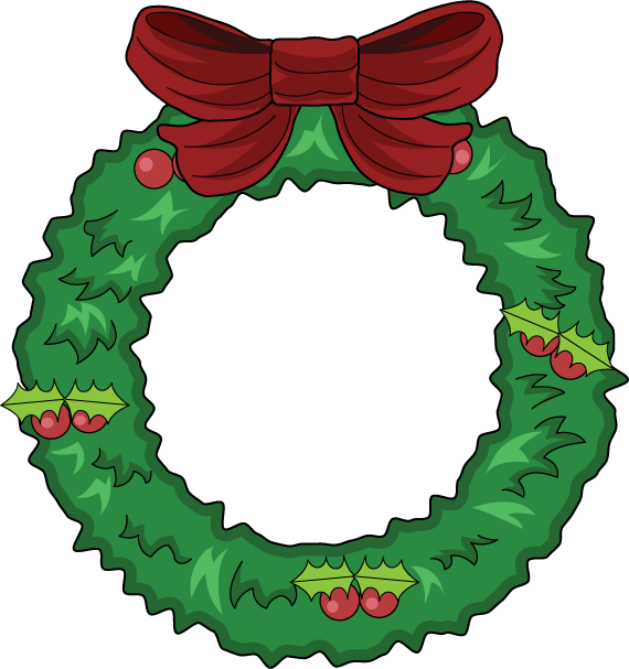 570x607 Christmas Wreath Clip Art Sunglassesray