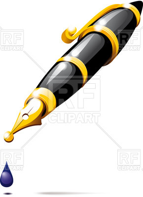 290x400 Ink Fountain Pen With Drop Royalty Free Vector Clip Art Image