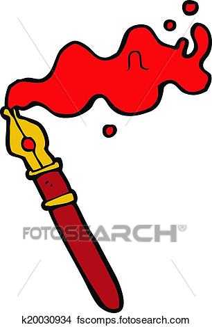 306x470 Clipart Of Cartoon Fountain Pen K20030934