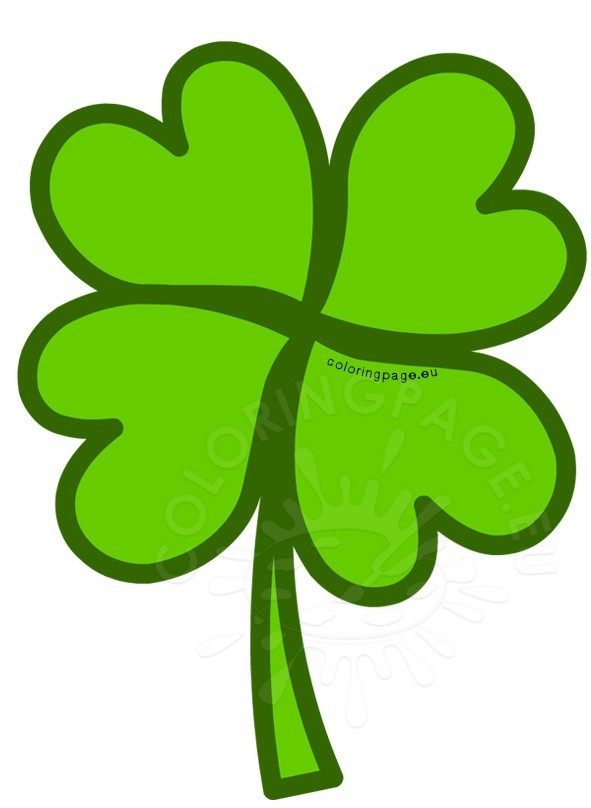 591x808 Green Four Leaf Clover Clipart Coloring Page