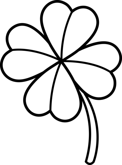 408x550 Colorable Four Leaf Clover