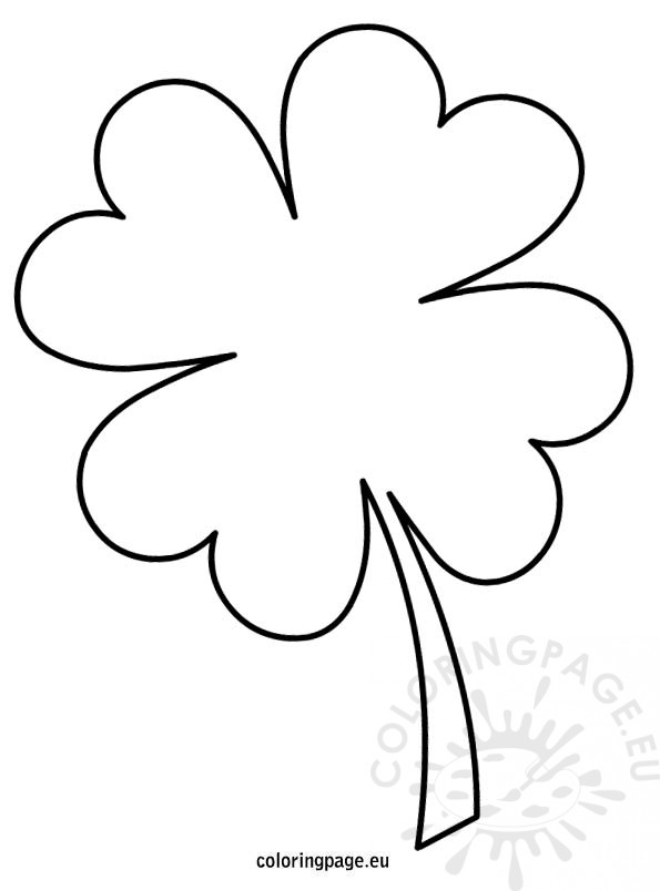 595x804 Four Leaf Clover Template Coloring Page