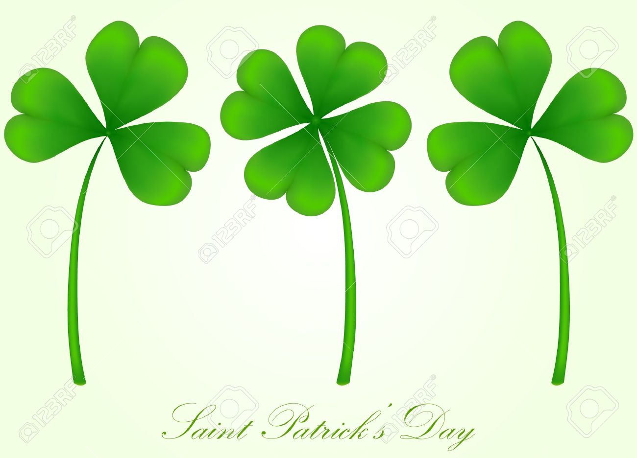 1300x936 Vector Set Of Three And Four Leaf Clover Royalty Free Cliparts