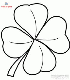 236x269 Printable Full Page Large Four Leaf Clover Pattern. Use