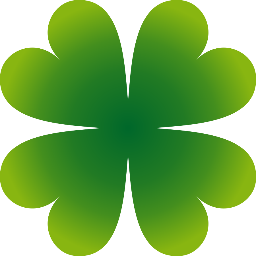 900x900 Simple Four Leaf Clover Clipart