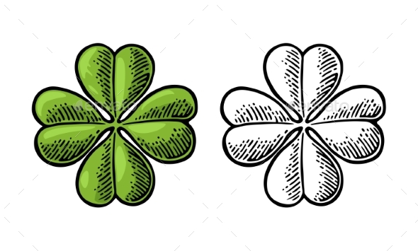 590x355 Good Luck Vintage Four Leaf Clover By Morevector Graphicriver