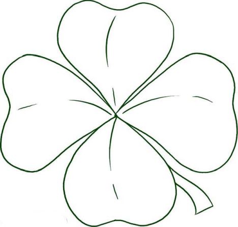 468x446 Four Leaf Clover Coloring Page