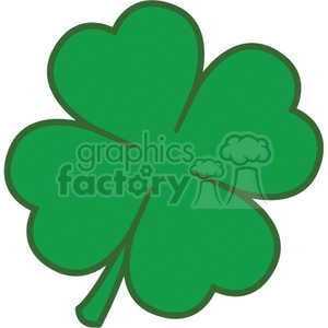 300x300 Royalty Free Green Four Leaf Clover 375304 Vector Clip Art Image