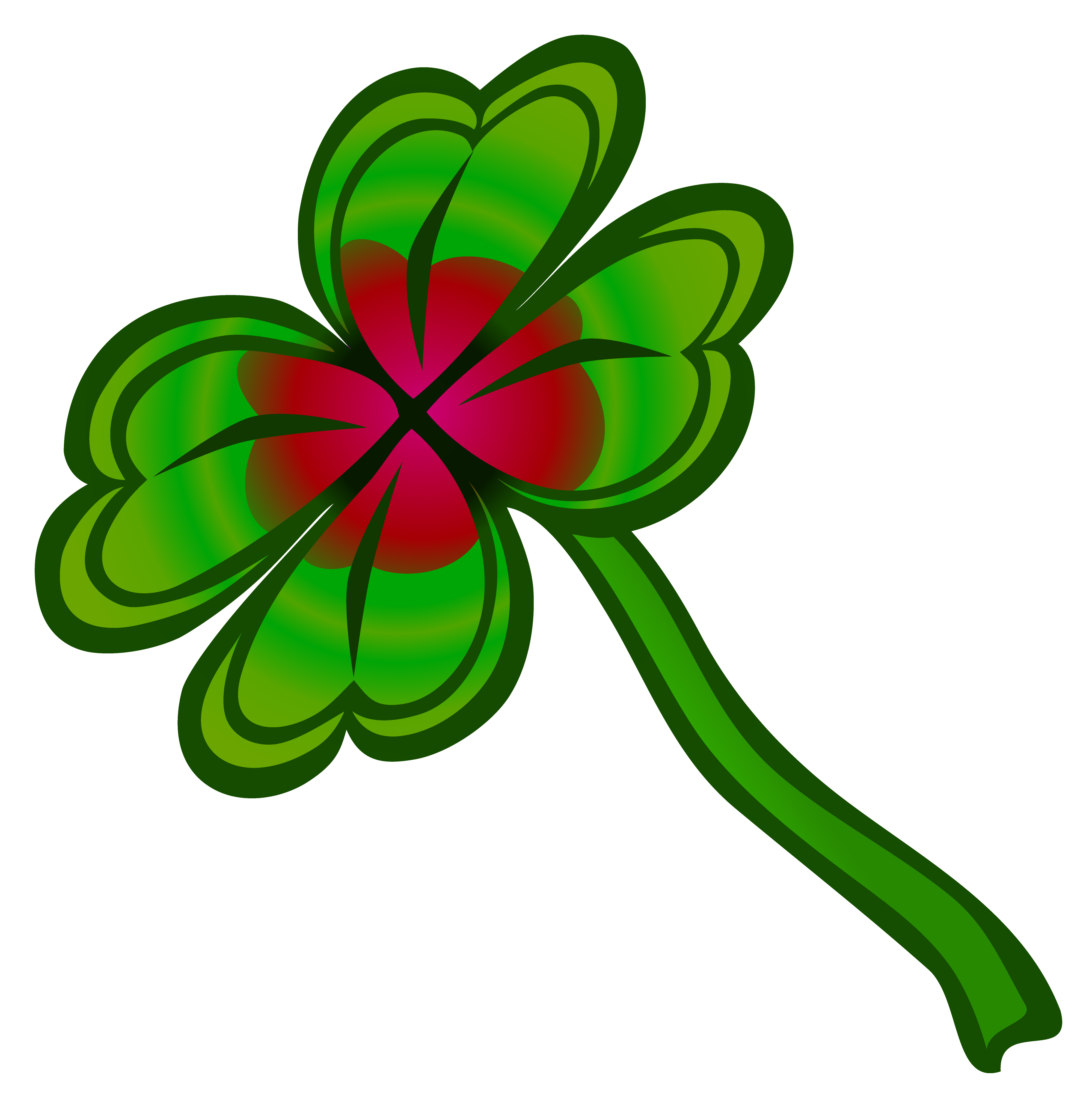 4000x4045 Clipart Of A St Paddy's Day Red And Green Shamrock Clover