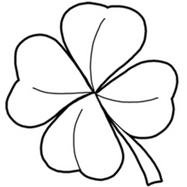 600x600 Simple Drawing Of Four Leaf Clover Colouring Page Simple Drawing