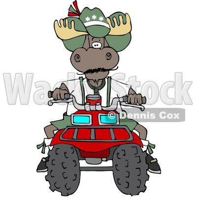 400x400 Free (Rf) Clipart Illustration Of Bull Moose Operating