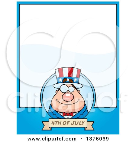 450x470 Clipart Of A Chubby Young Fourth Of July Uncle Sam Page Border