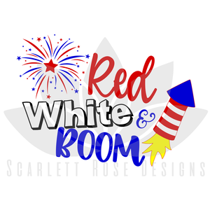 300x300 Fourth Of July Svg Cut File, Red, White And Boom