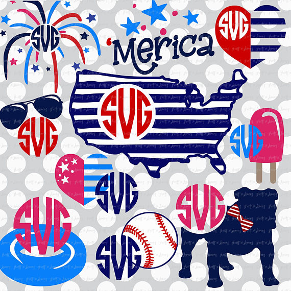 570x570 Fourth Of July Svg, Baseball Svg, 4th Of July Svg, Monogram Svgs