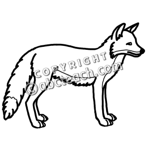 300x300 Fox Black And White Clipart 2092686