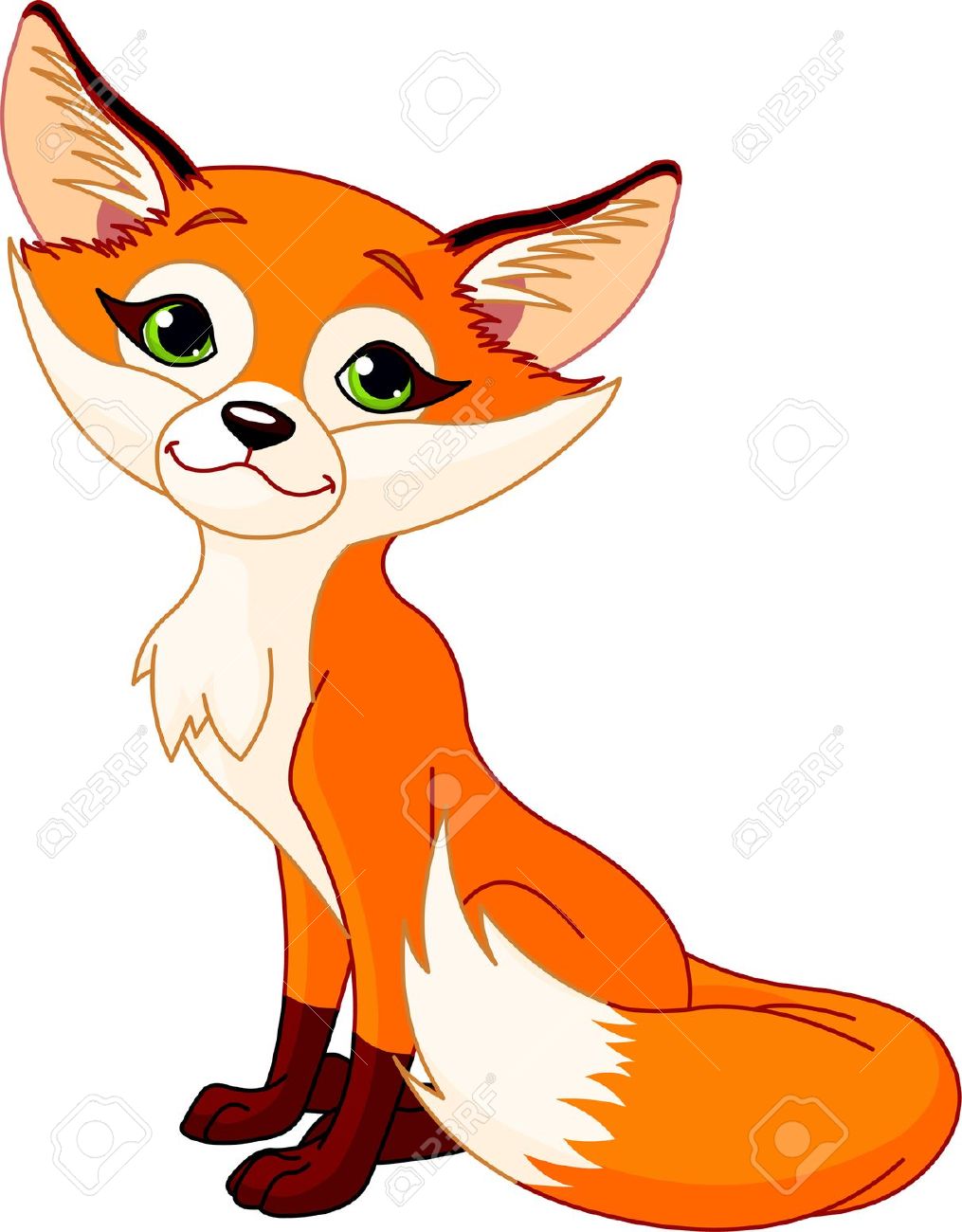 1015x1300 Cute Fox Face Clipart