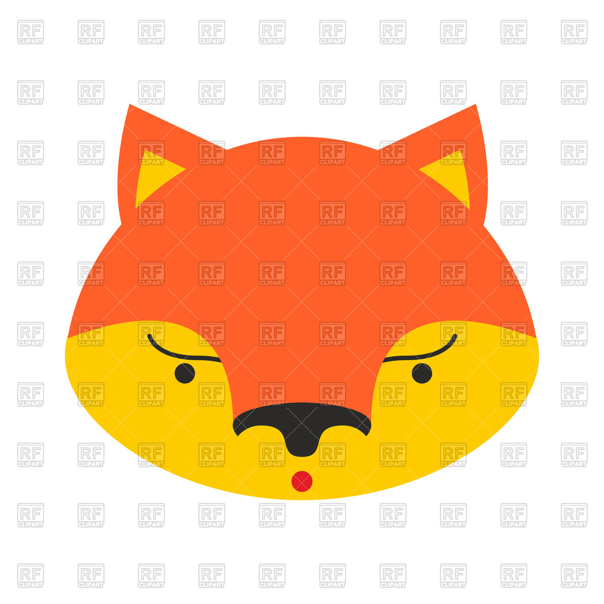 1200x1200 Cartoon Fox Face Royalty Free Vector Clip Art Image
