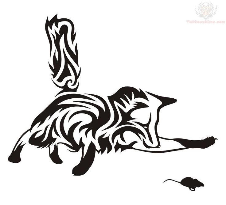 736x669 17 Best Fox Tribal Tattoo Images Foxes, Drawing