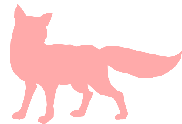 600x412 Pink Fox Silhouette Clip Art