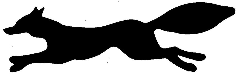 998x320 Running Fox Silhouette Clip Art