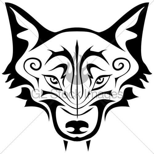 500x500 Fox Face Silhouette